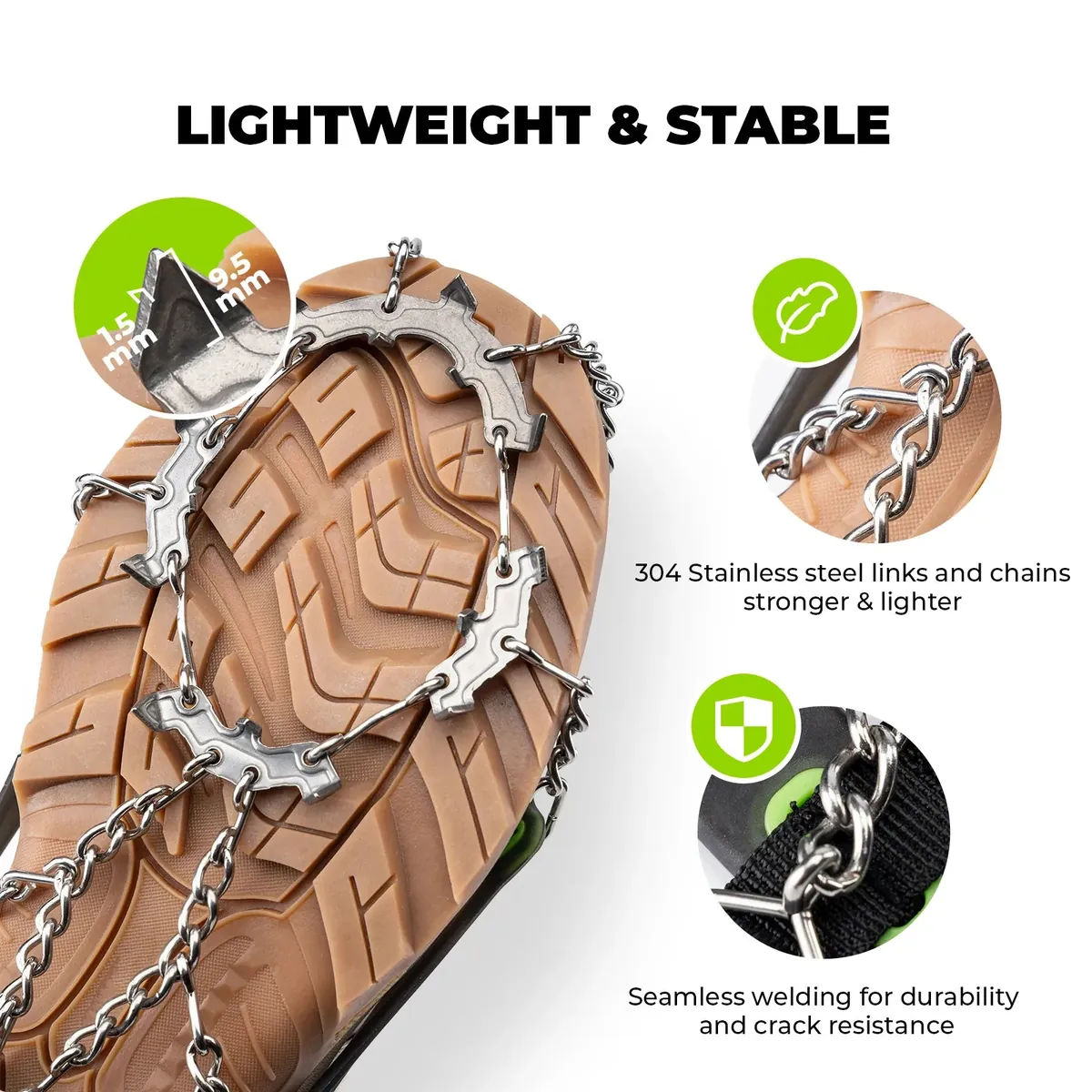 22 Anti Slip Stainless Steel Crampons for Shoes and Boots - Image 5