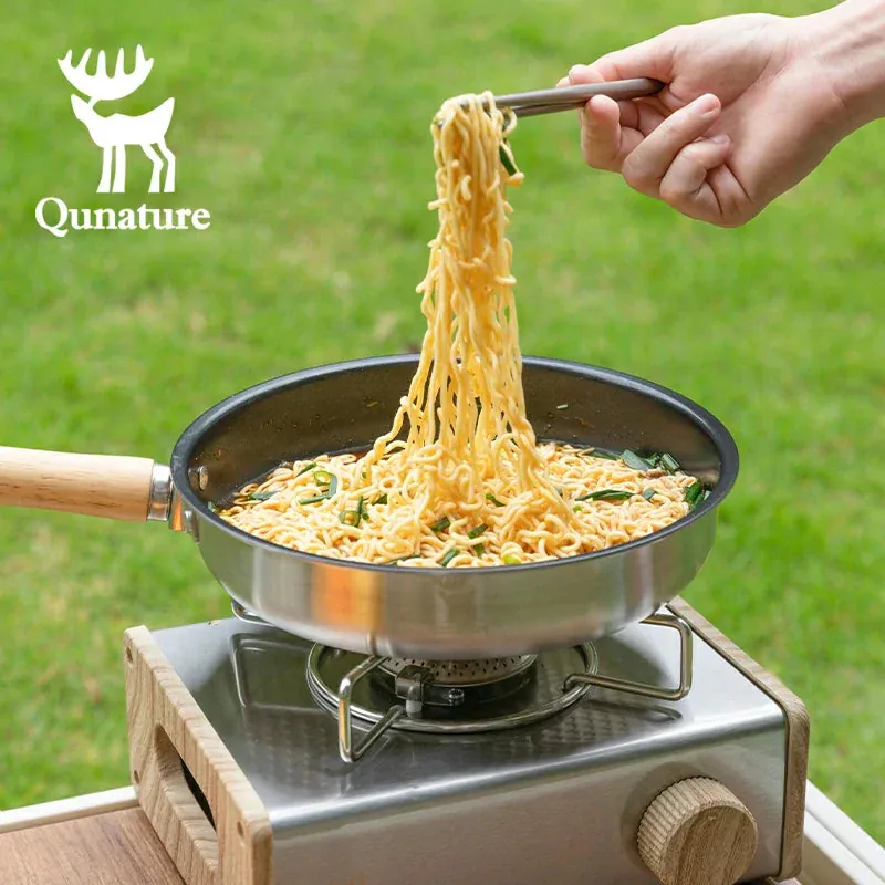 Qunature 304 Stainless Steel 5-Piece Camping Cookware Set with Teflon Coating - Image 5