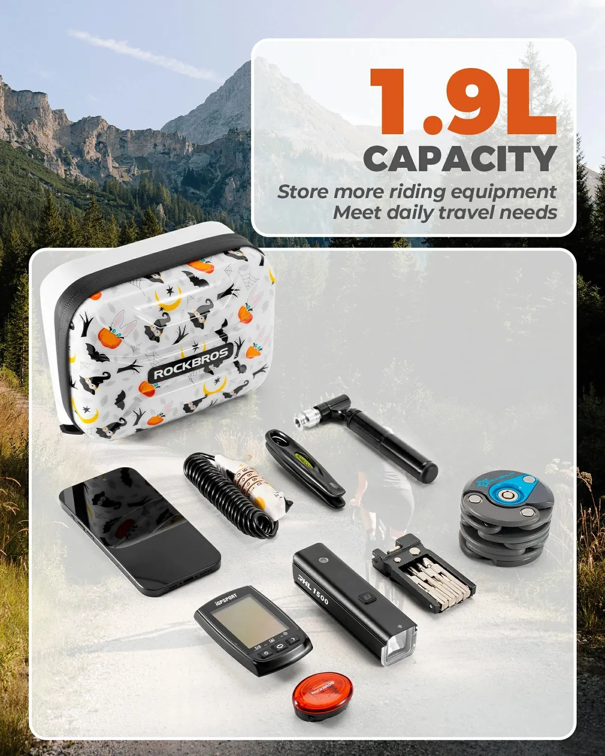 Bicycle Handlebar Bag Waterproof Hard Shell for Folding Bike - Image 3
