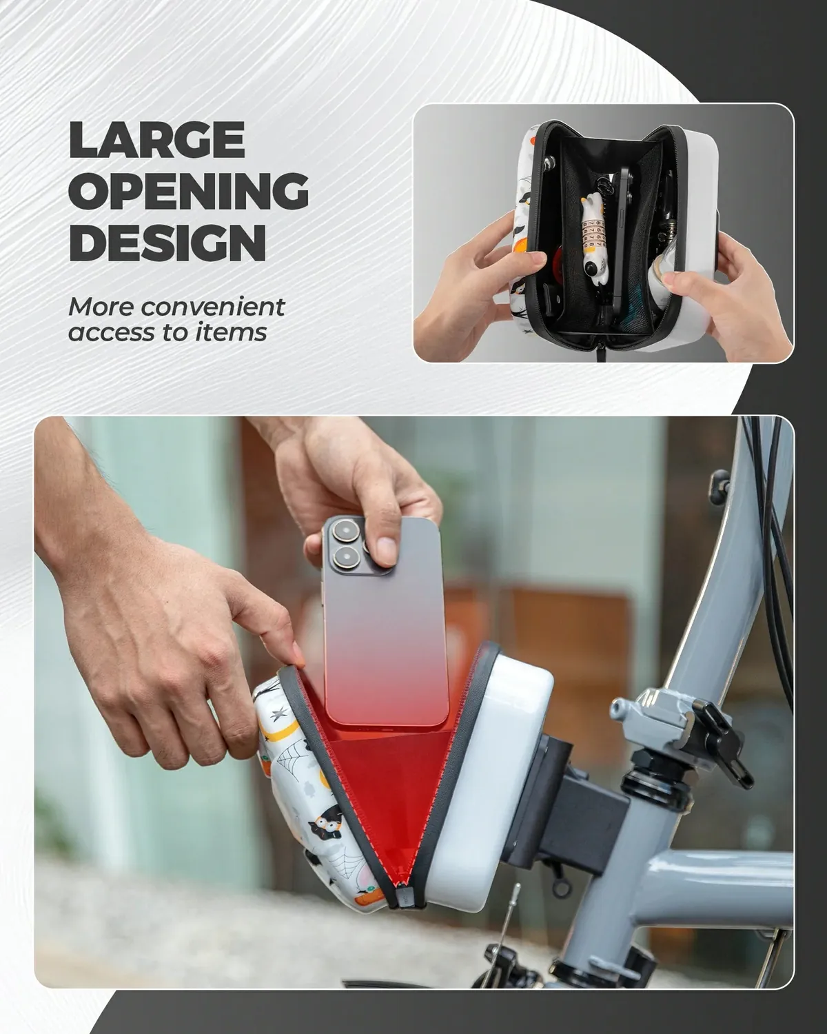 Bicycle Handlebar Bag Waterproof Hard Shell for Folding Bike - Image 4