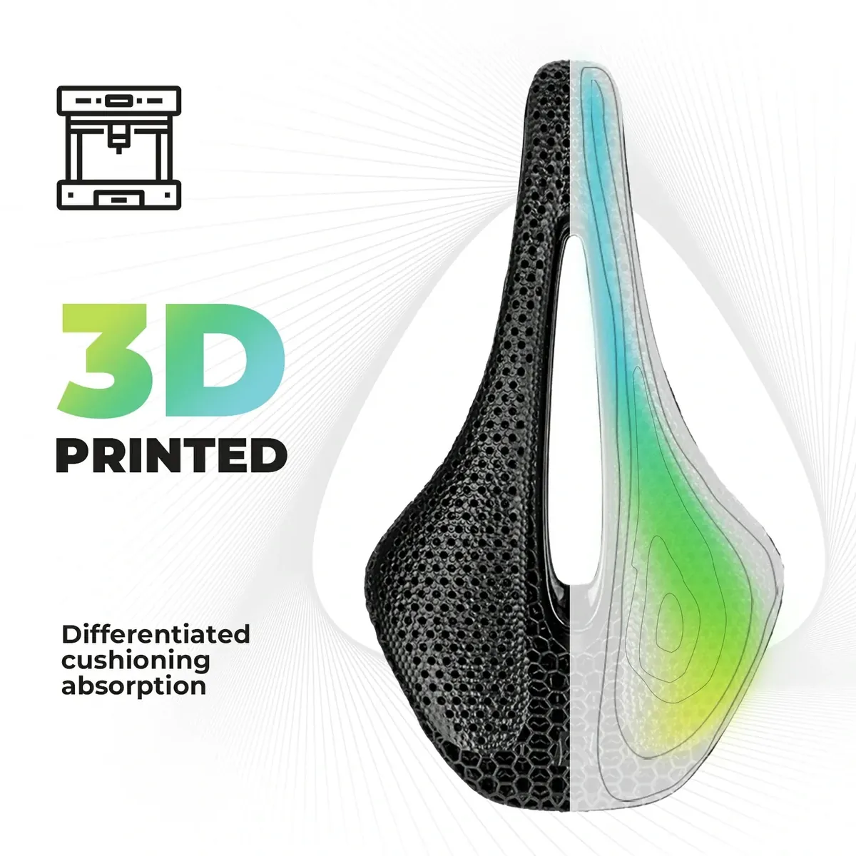 Bicycle Saddle Comfortable Soft 3D Print - Image 2