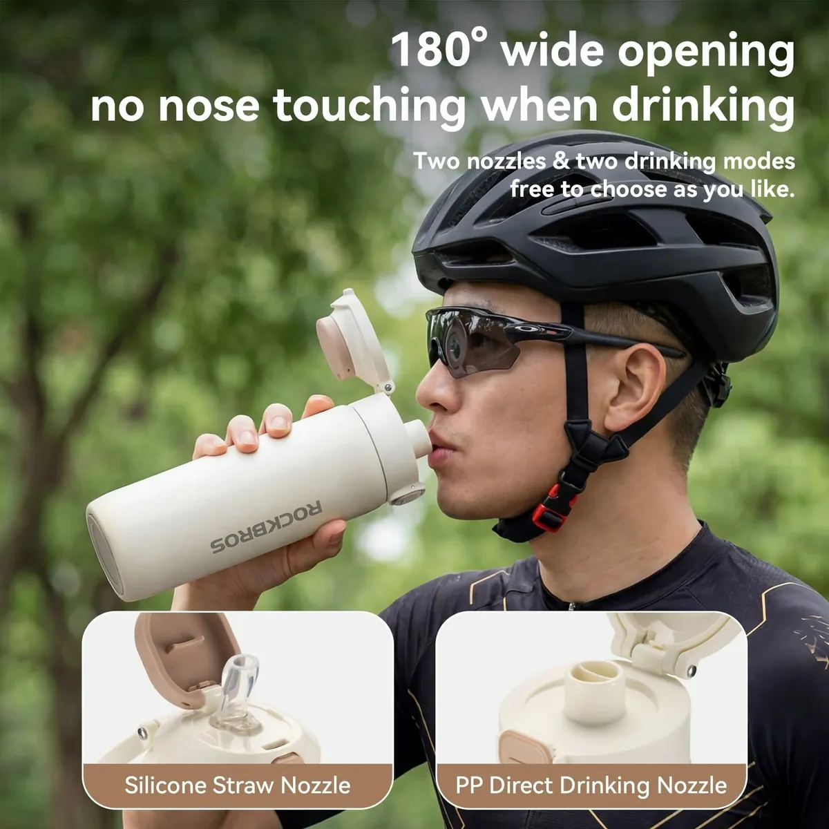 Bike Water Bottle 2-in-1 Magnetic Mount Insulated Stainless Steel 18.6oz - Image 2
