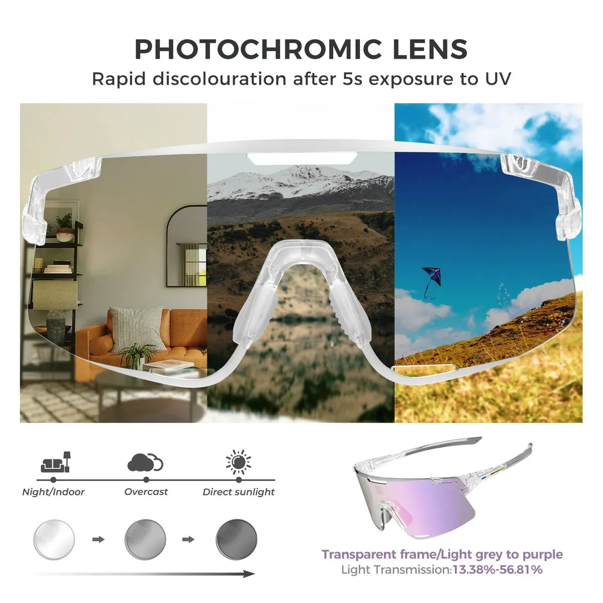 Boundless Sports Sunglasses with 3 Interchangeable Lenses - Image 5