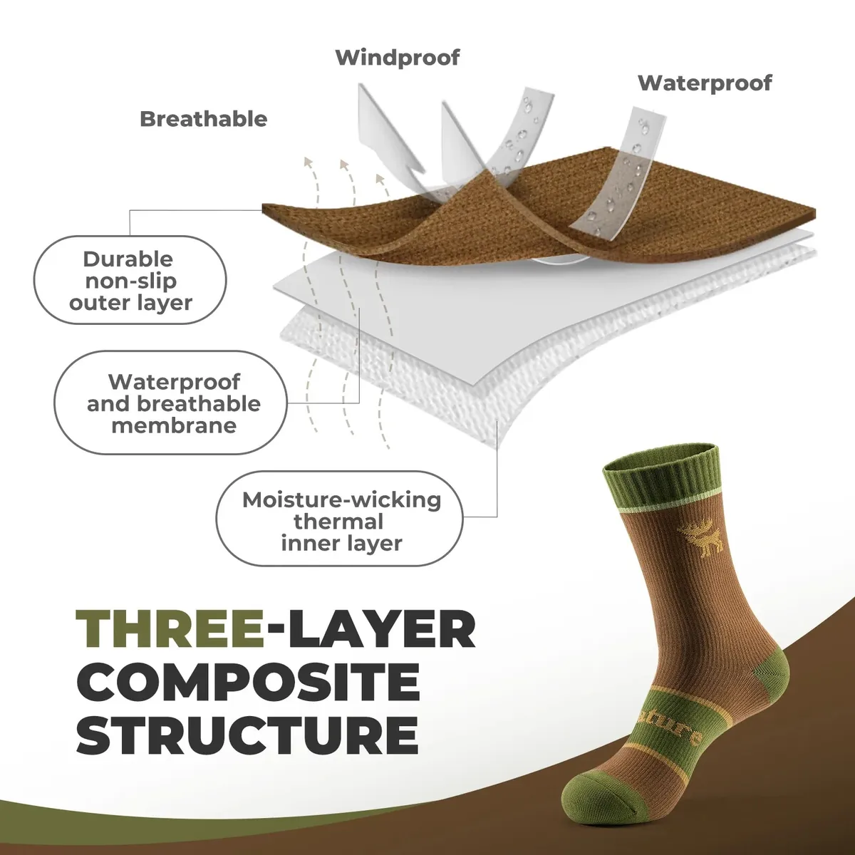 Four-Season Waterproof Socks Breathable for Outdoor Sports - Image 4