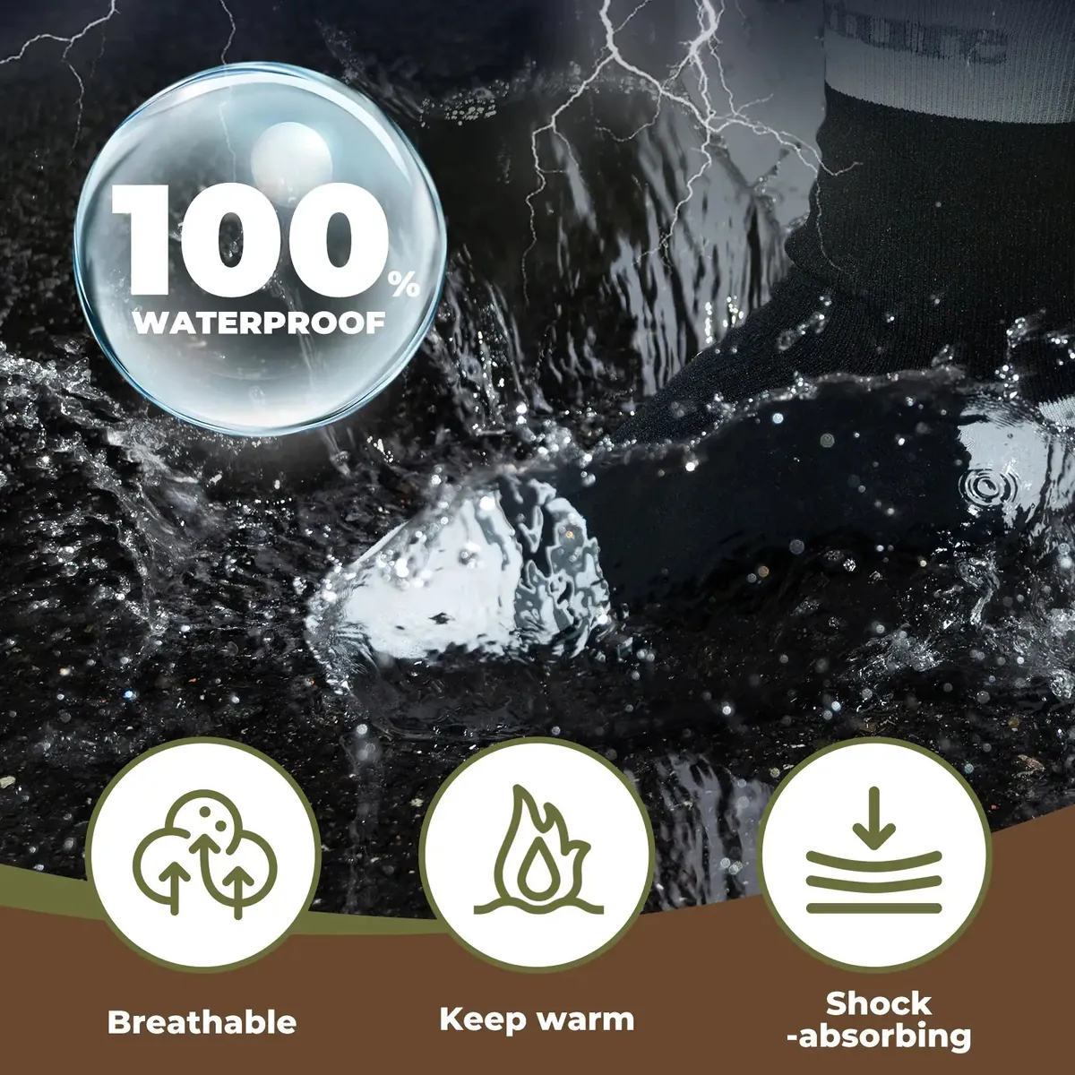 Four-Season Waterproof Socks Breathable for Outdoor Sports - Image 5