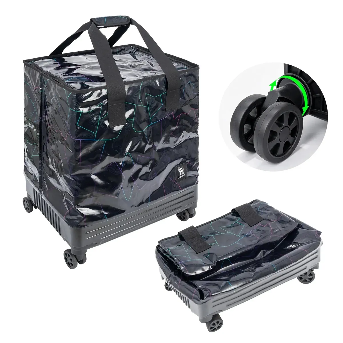 Lightweight Foldable Rolling Tote Bag 75L - Image 2