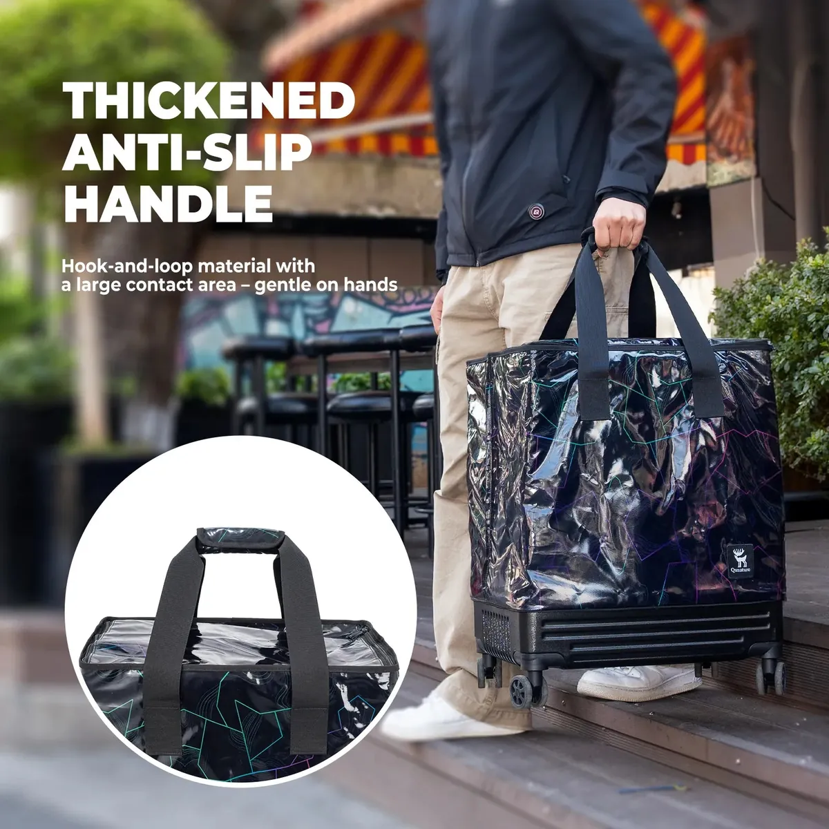 Lightweight Foldable Rolling Tote Bag 75L - Image 5