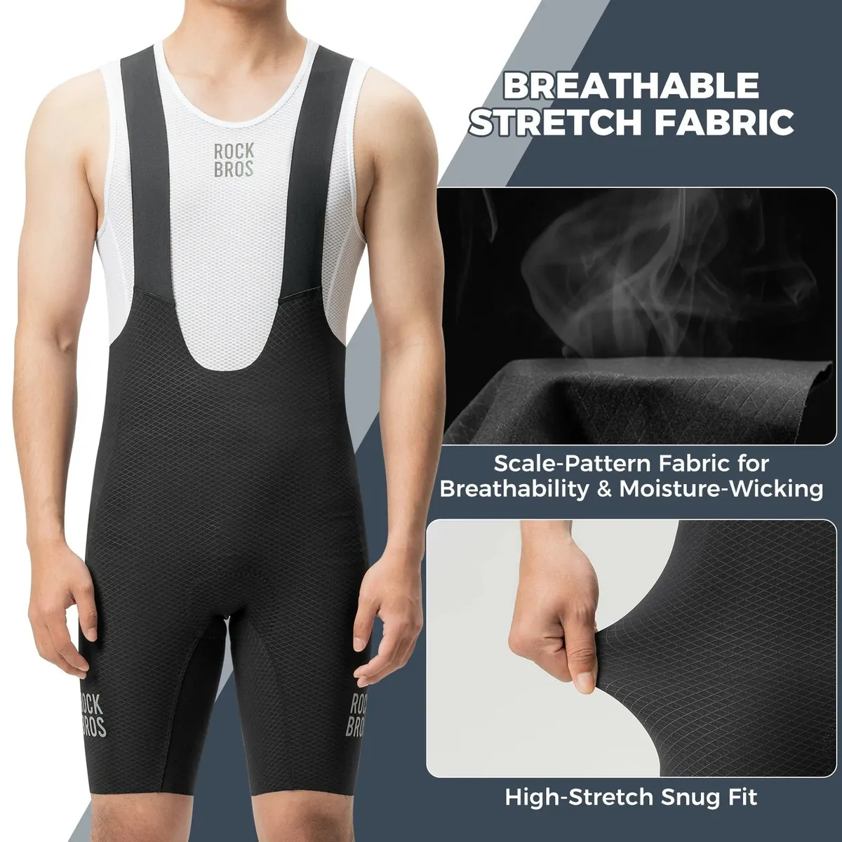 Men's Cycling Bib Shorts with 3D Padding Breathable Stretch Fabric - Image 3