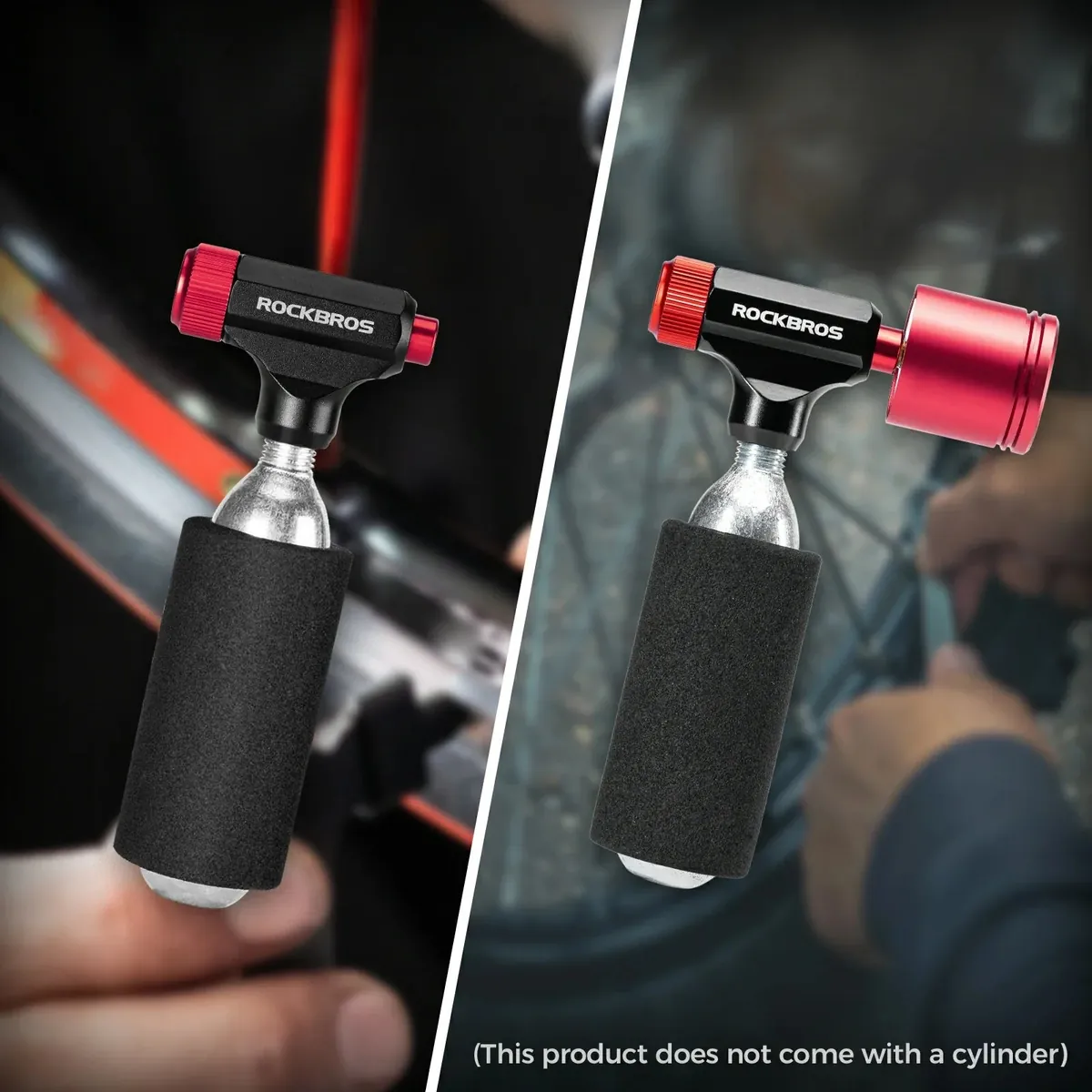CO2 Bike Tire Inflator with Pressure Gauge for Presta & Schrader Valves - Image 5