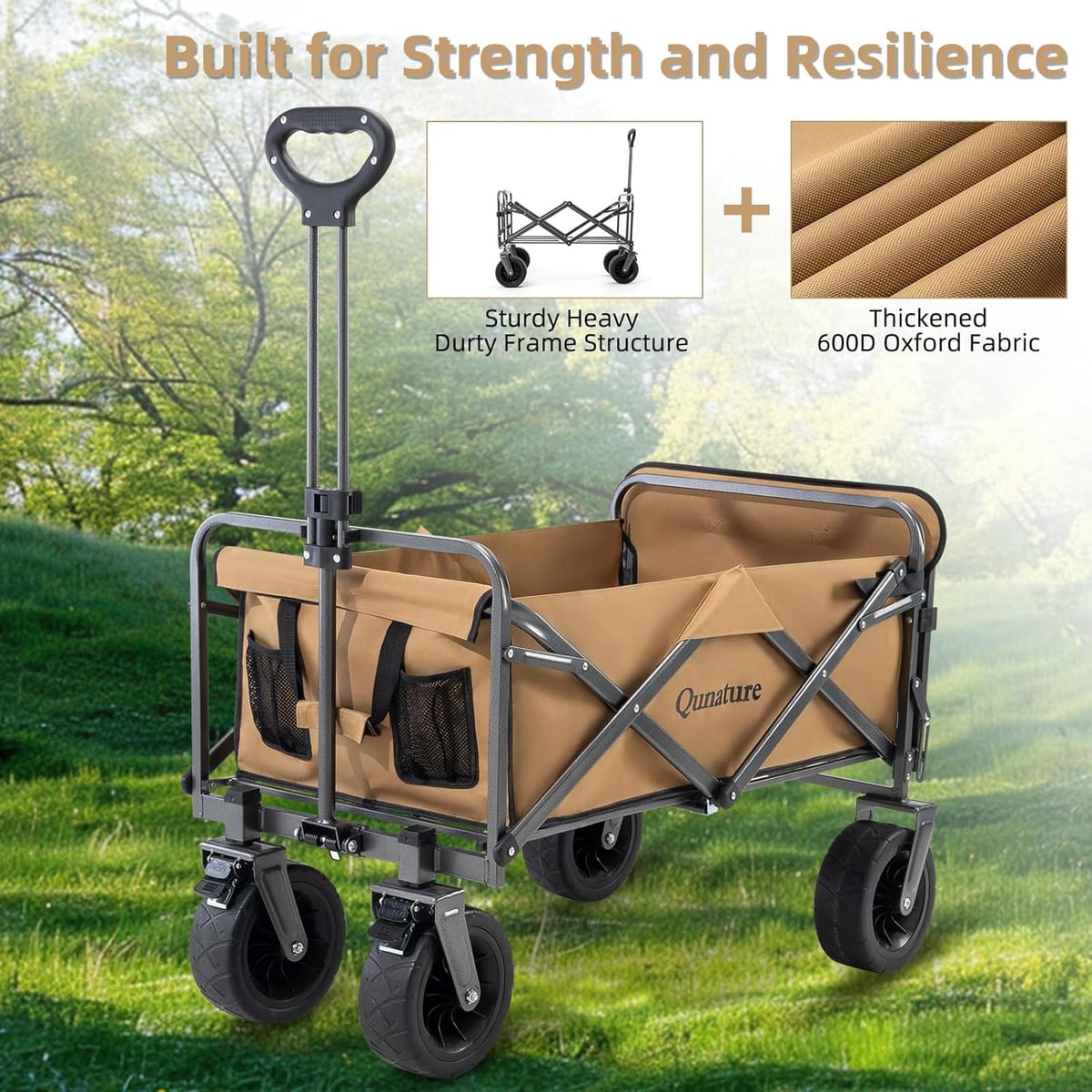 Qunature 330LB Capacity Foldable Wagon - Image 4