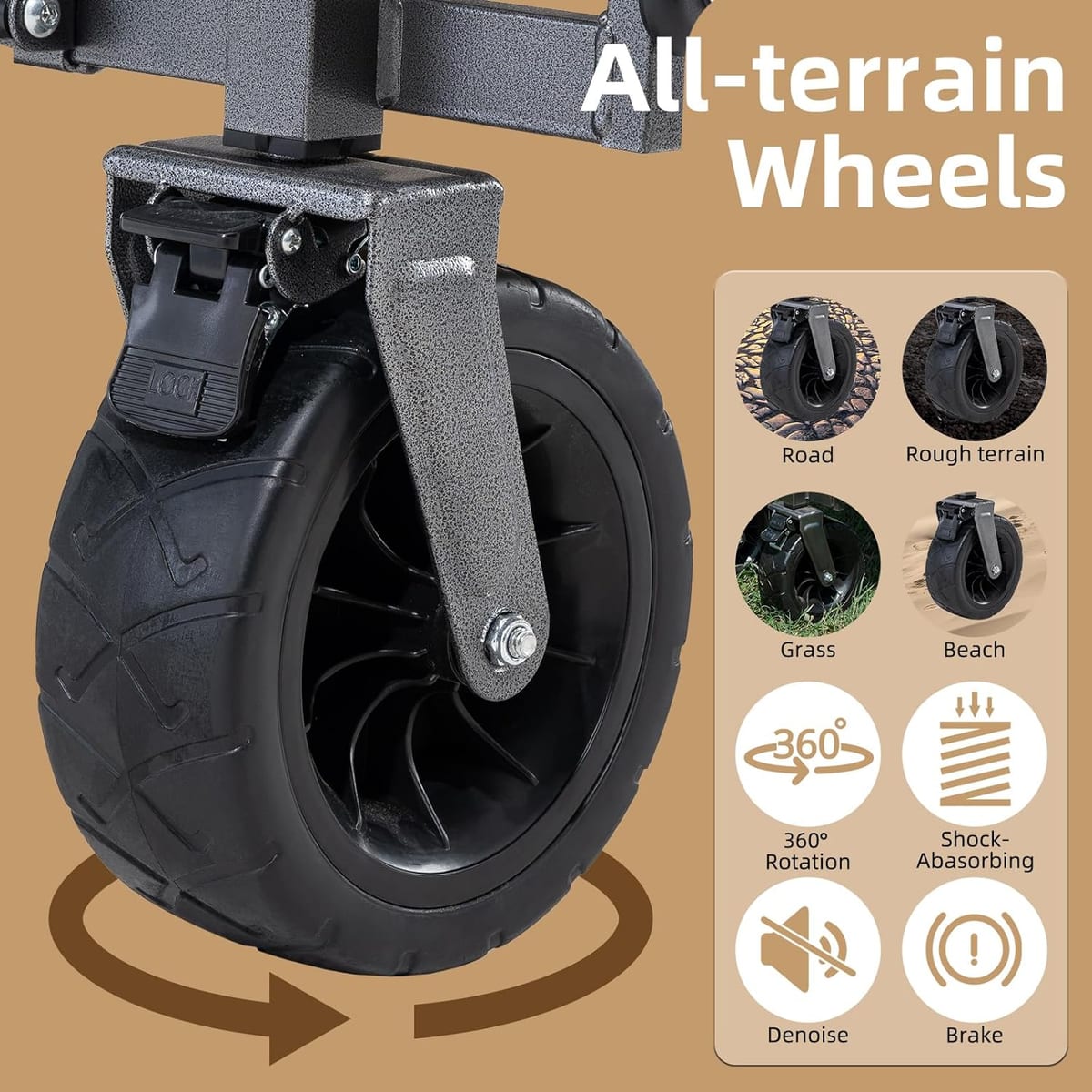 Qunature 330LB Capacity Foldable Wagon - Image 5