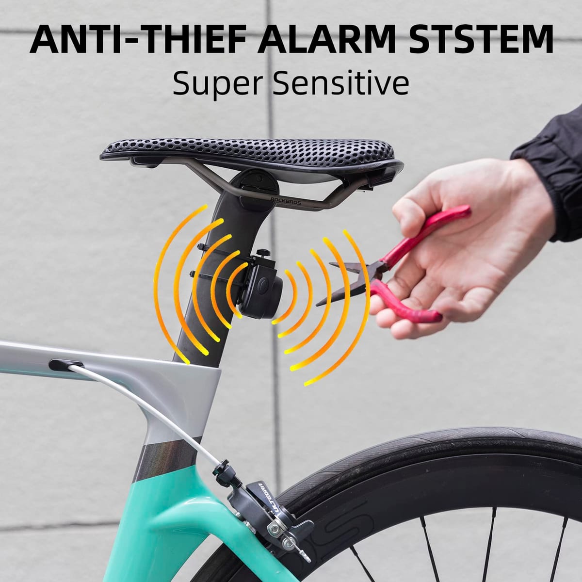 ROCKBROS 115dB Bike Alarm Vibration Motion Sensor Waterproof Motorcycle Alarm - Image 3