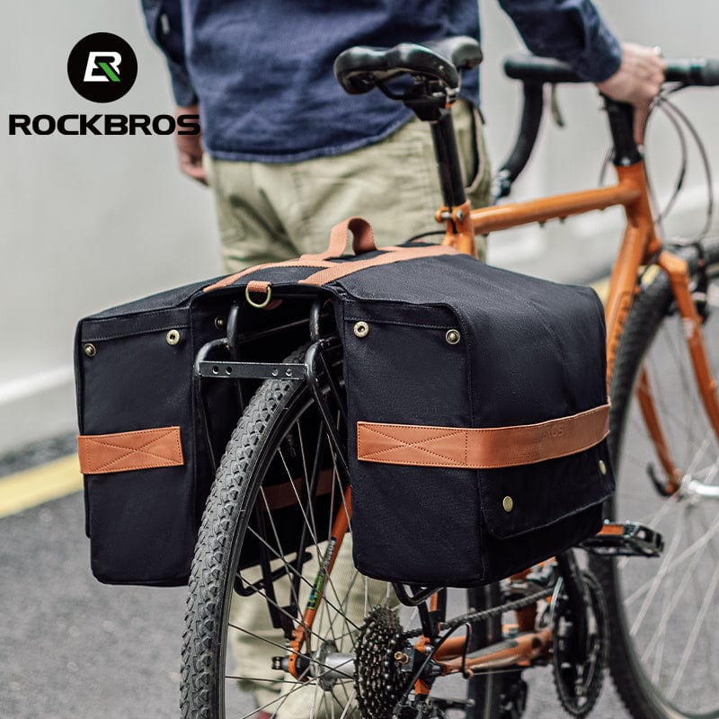 ROCKBROS 27L Expandable Bike Pannier Bag with Shoulder Strap for Various Bikes - Image 5