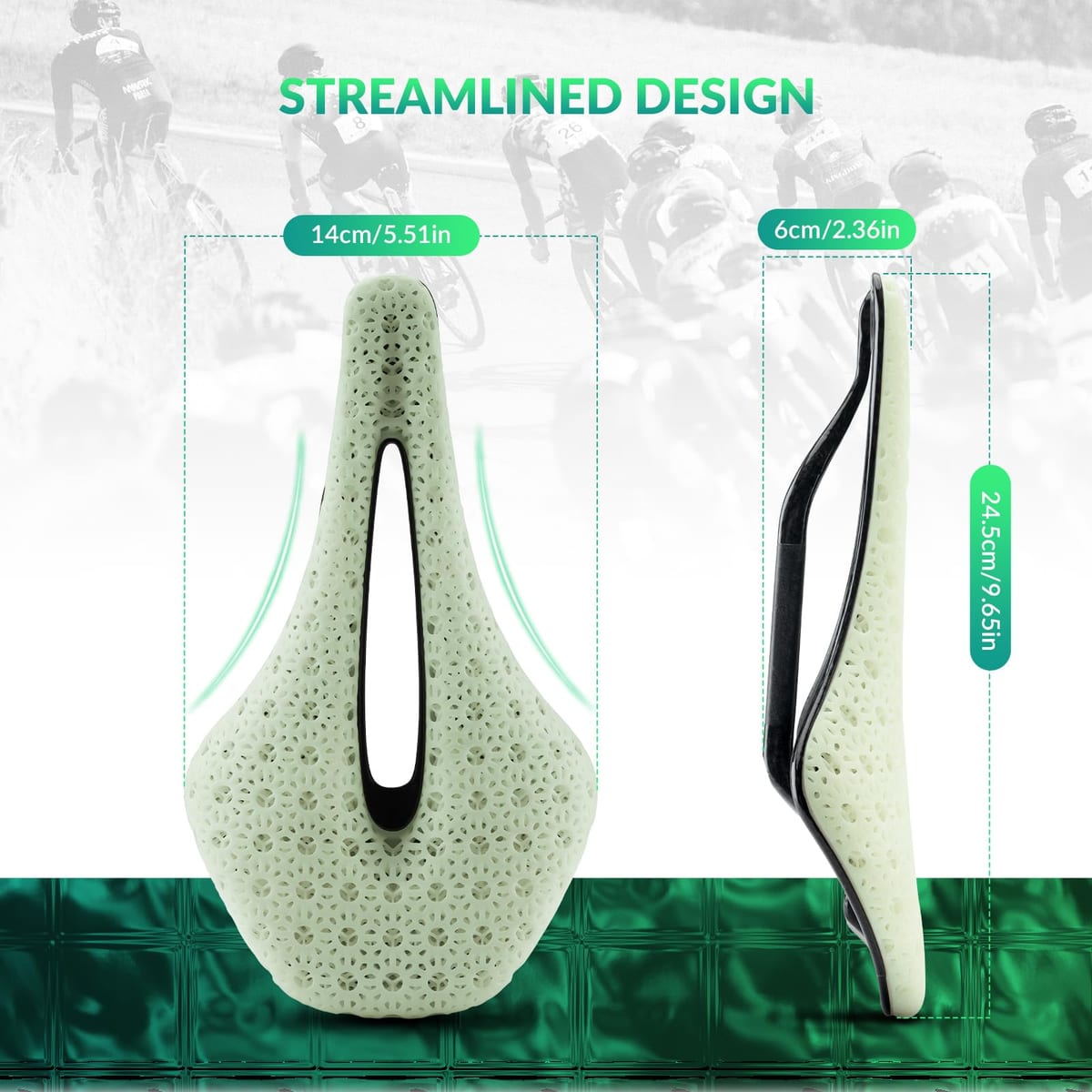 ROCKBROS 3D Printed Carbon Bike Saddle Ergonomic Ultralight Seat - Image 5