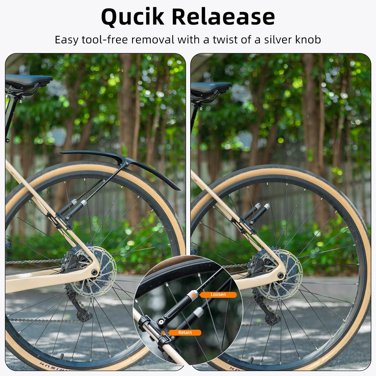 ROCKBROS Adjustable Bike Fenders Set for Road Bikes Easy Install - Image 5