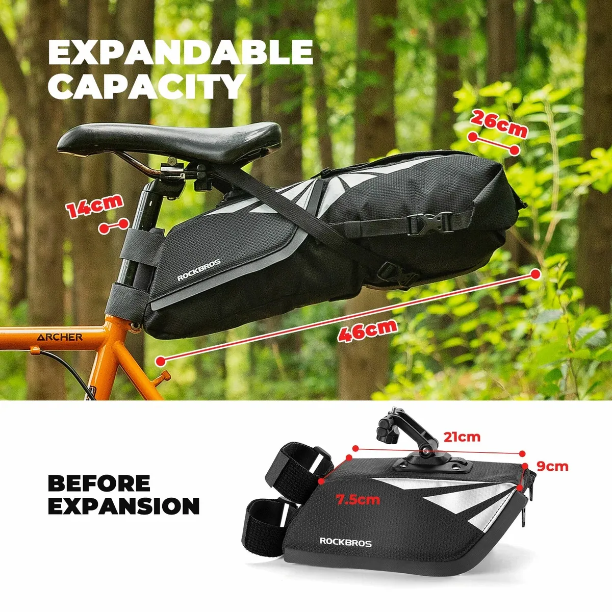 Bicycle Saddle Bag 100% Waterproof 8L - Image 4