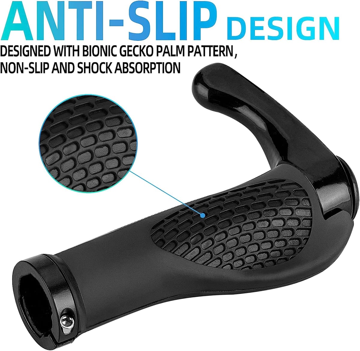 Single Lock-on Bike Grips Ergonomic Non-Slip Rubber - Image 5
