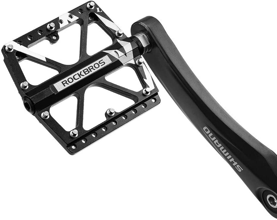 ROCKBROS Large Size Mountain Bicycle Aluminium Alloy Pedals-BLACK - Image 3