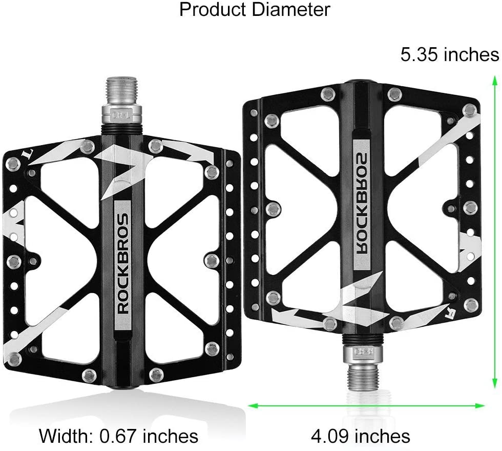 ROCKBROS Large Size Mountain Bicycle Aluminium Alloy Pedals-BLACK - Image 4