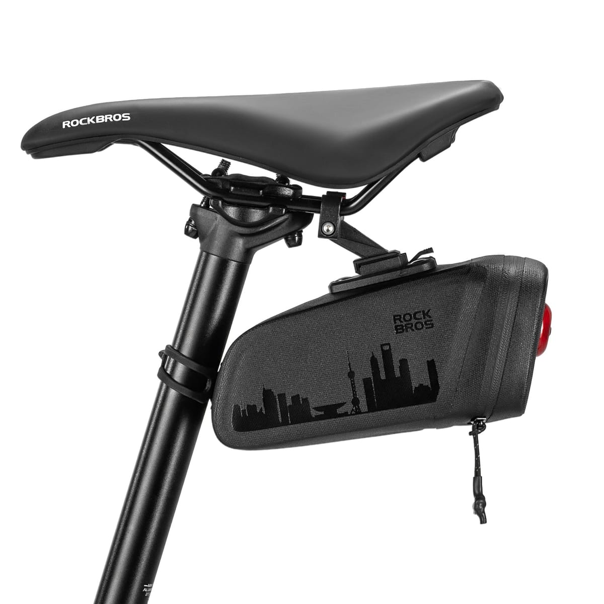 ROCKBROS Bike Saddle Bag Waterproof with Brake Sensor Tail Light - Image 3