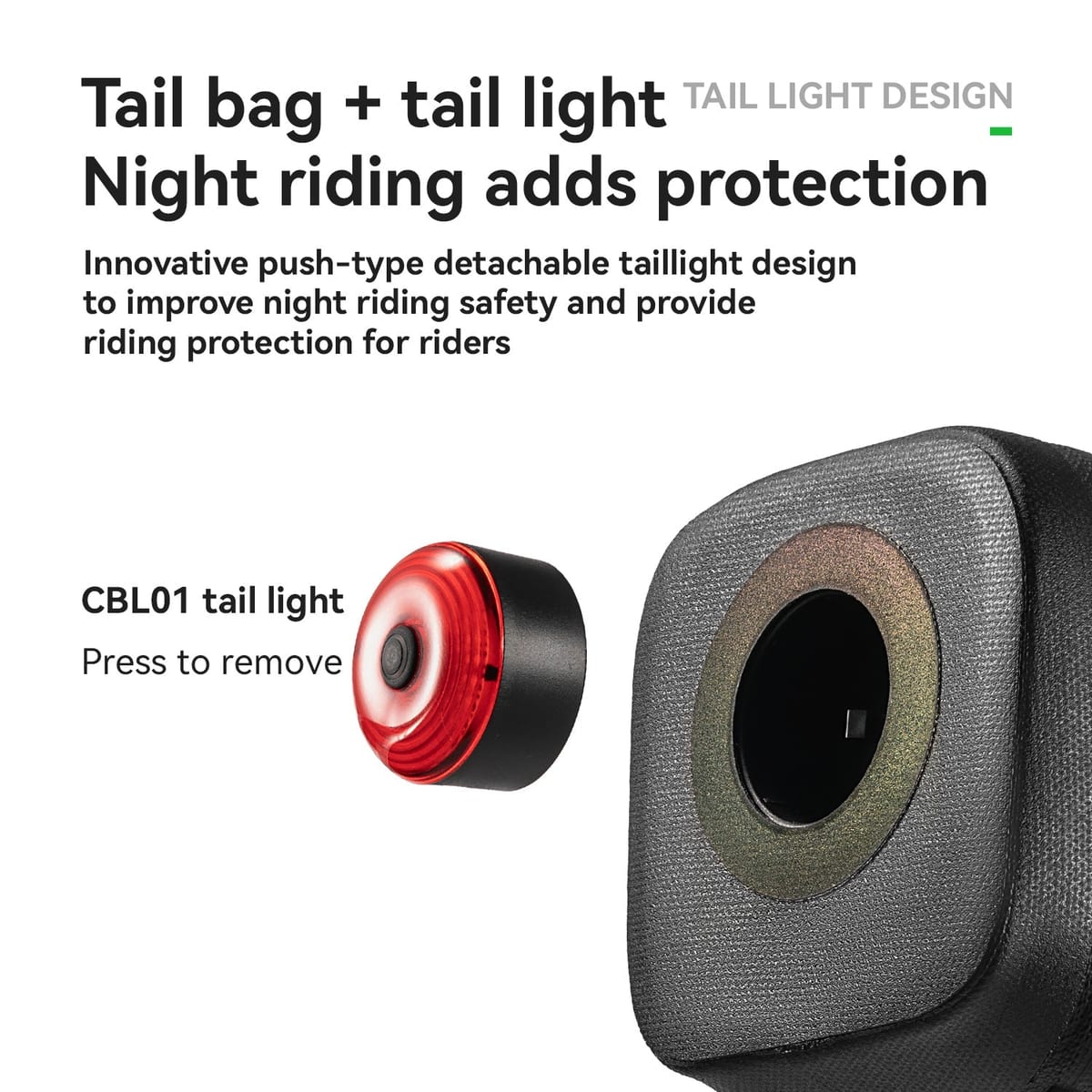 ROCKBROS Bike Saddle Bag Waterproof with Brake Sensor Tail Light - Image 5