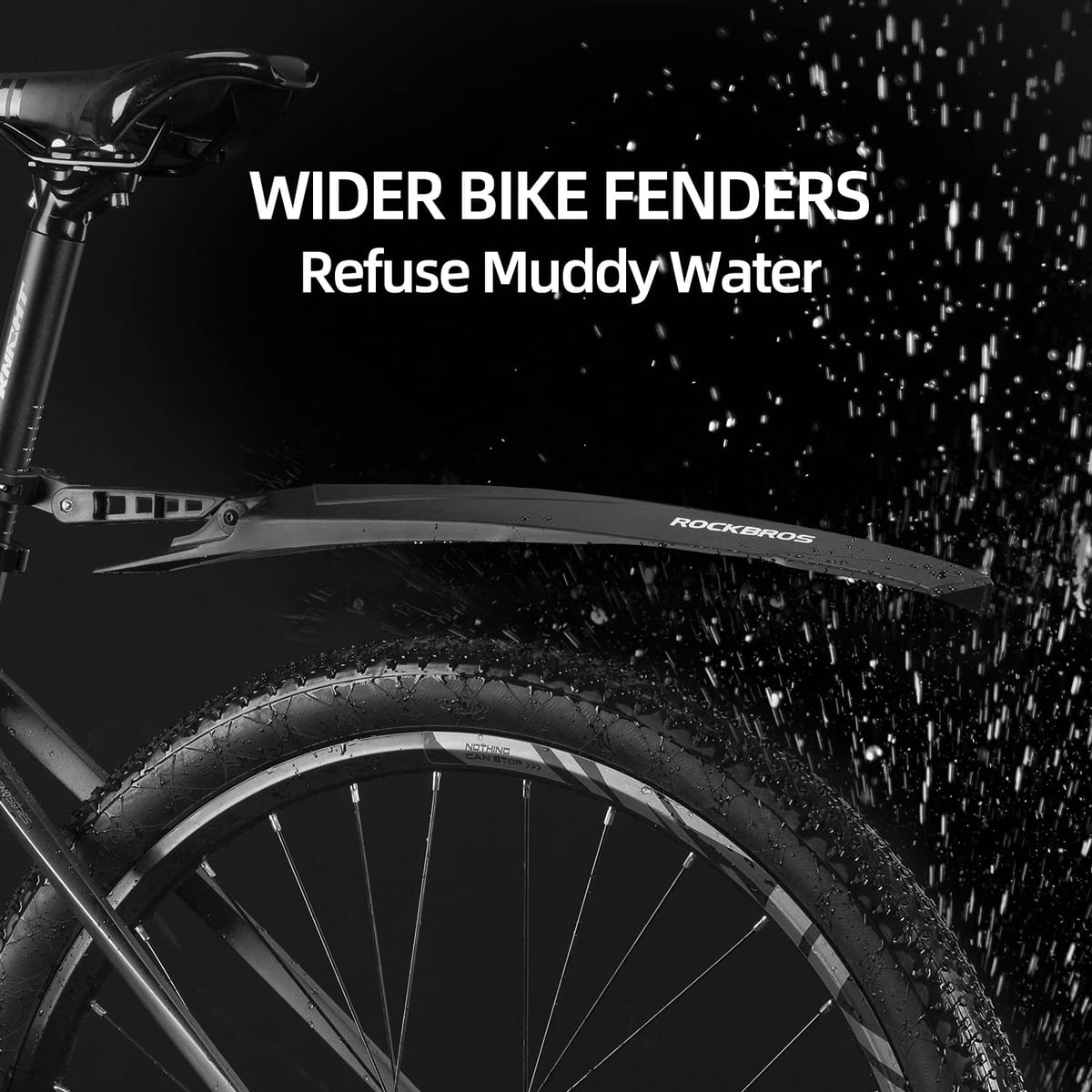 ROCKBROS Adjustable MTB Mud Guards Front & Rear Splash Guard - Image 2