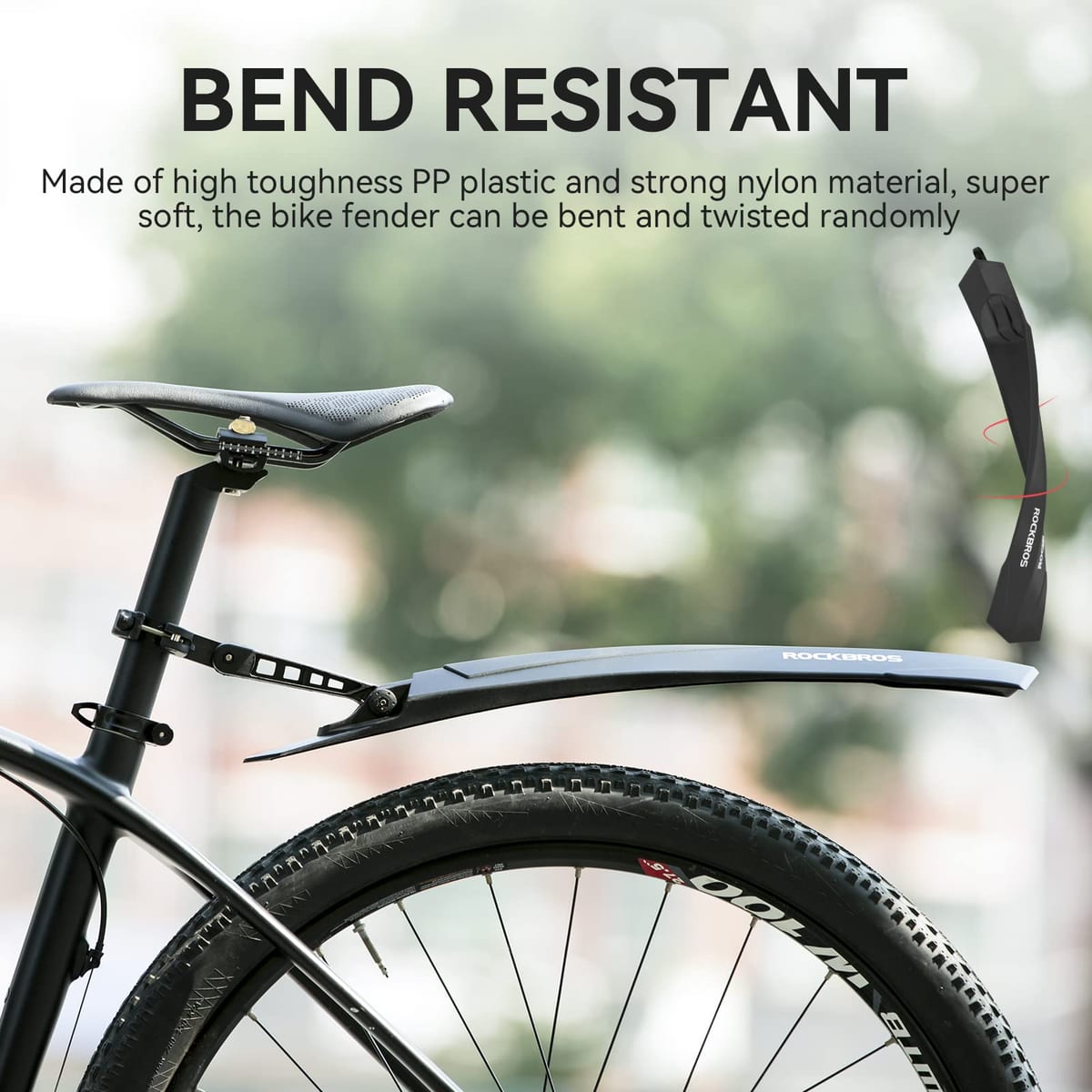 ROCKBROS Adjustable MTB Mud Guards Front & Rear Splash Guard - Image 5