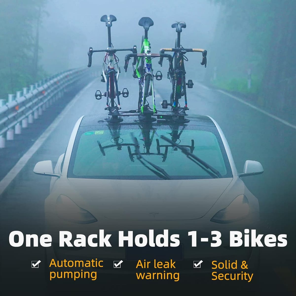 ROCKBROS Electric Suction Cup Bike Rack for 1-3 Bikes Safe Mount - Image 3