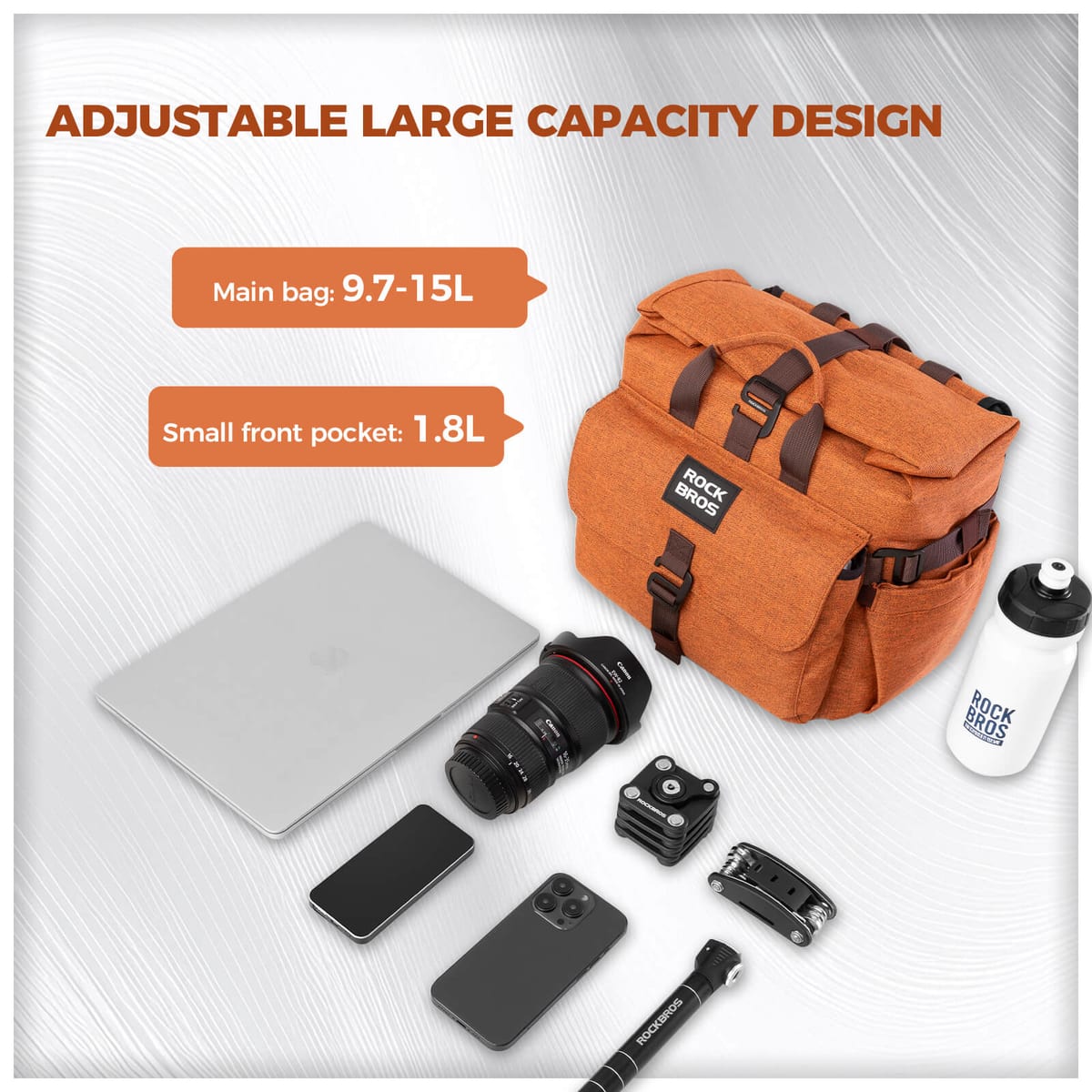 ROCKBROS Folding Bike Handlebar Bag Backpack - H46 - Image 3