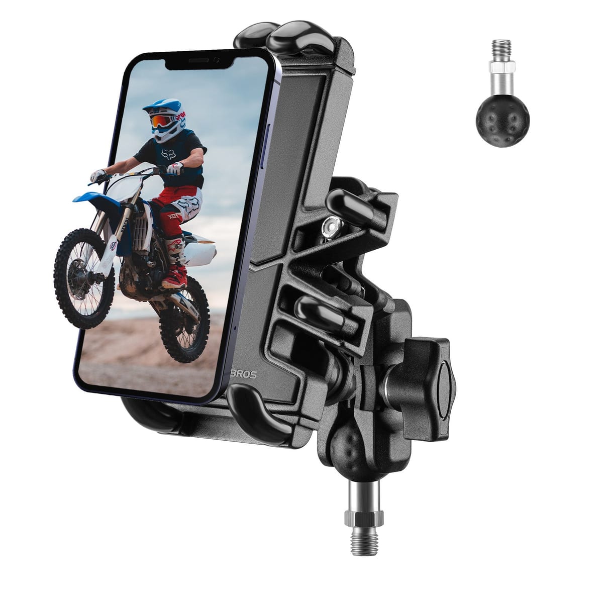 ROCKBROS Motorcycle ATV Adjustable Phone Holder with Vibration Dampener for 4.7-7.1" Phones - Image 5