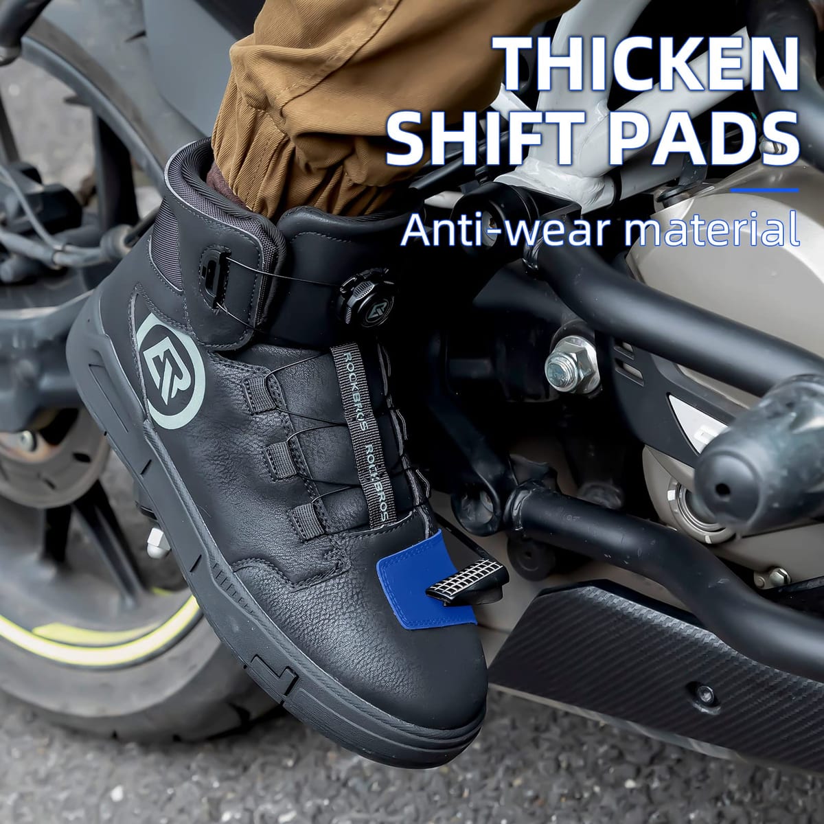 ROCKBROS Motorcycle Shoes, Anti-Slip, Breathable Leather Riding Boots for Men - Image 3
