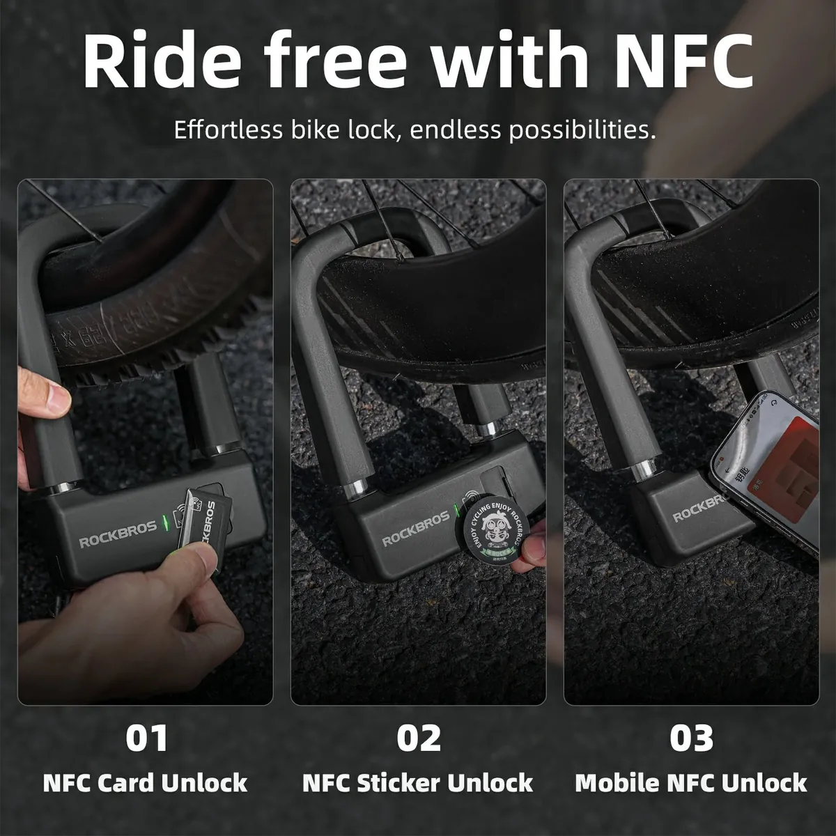 ROCKBROS NFC Smart Bike U Lock - Image 2