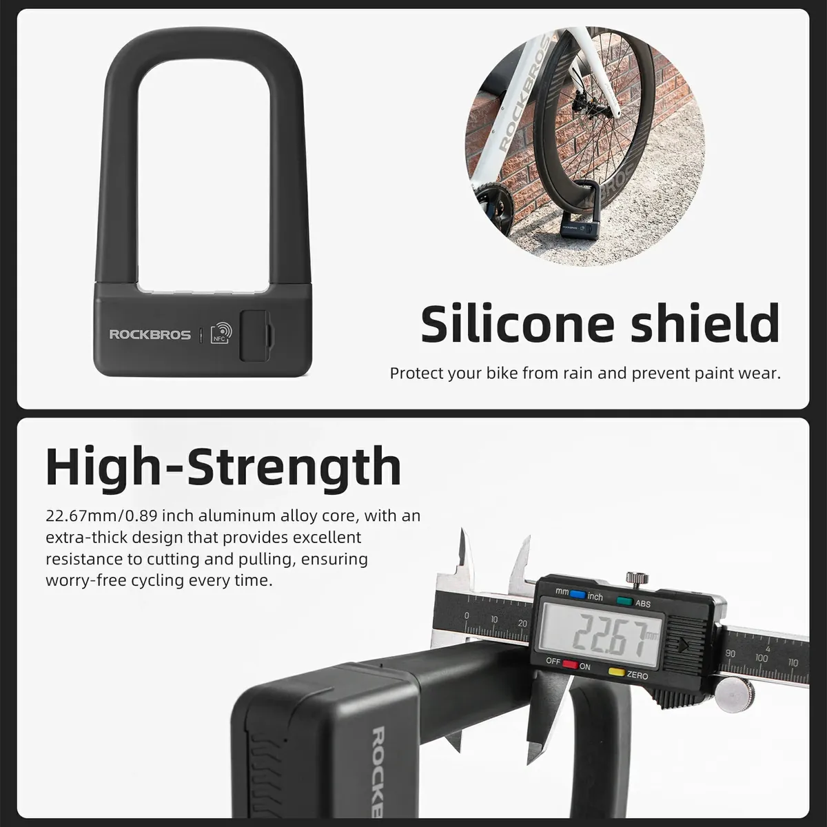 ROCKBROS NFC Smart Bike U Lock - Image 4