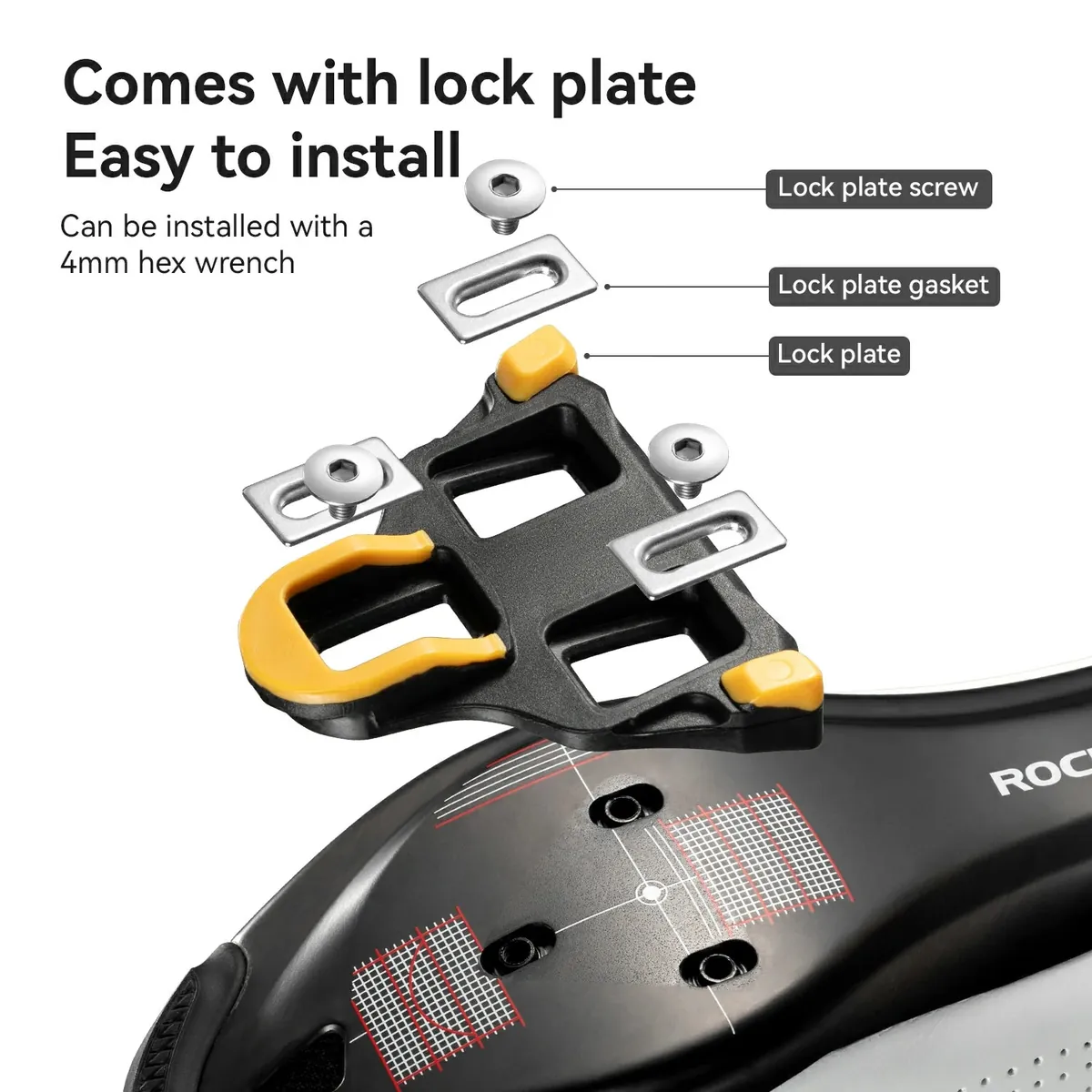ROCKBROS Road MTB Lightweight Clipless Bicycle Pedals with Cleats Set Compatible with SPD-SL System - Image 3
