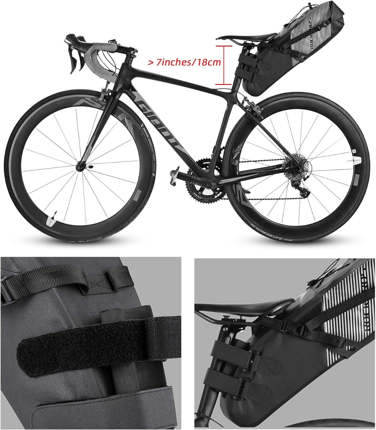 ROCKBROS Waterproof Bikepacking Saddle Bag 14L Adjustable Capacity Easy Install - Image 3