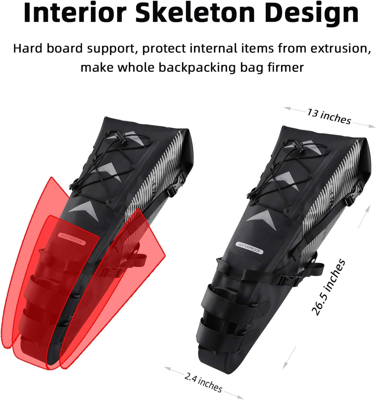 ROCKBROS Waterproof Bikepacking Saddle Bag 14L Adjustable Capacity Easy Install - Image 5