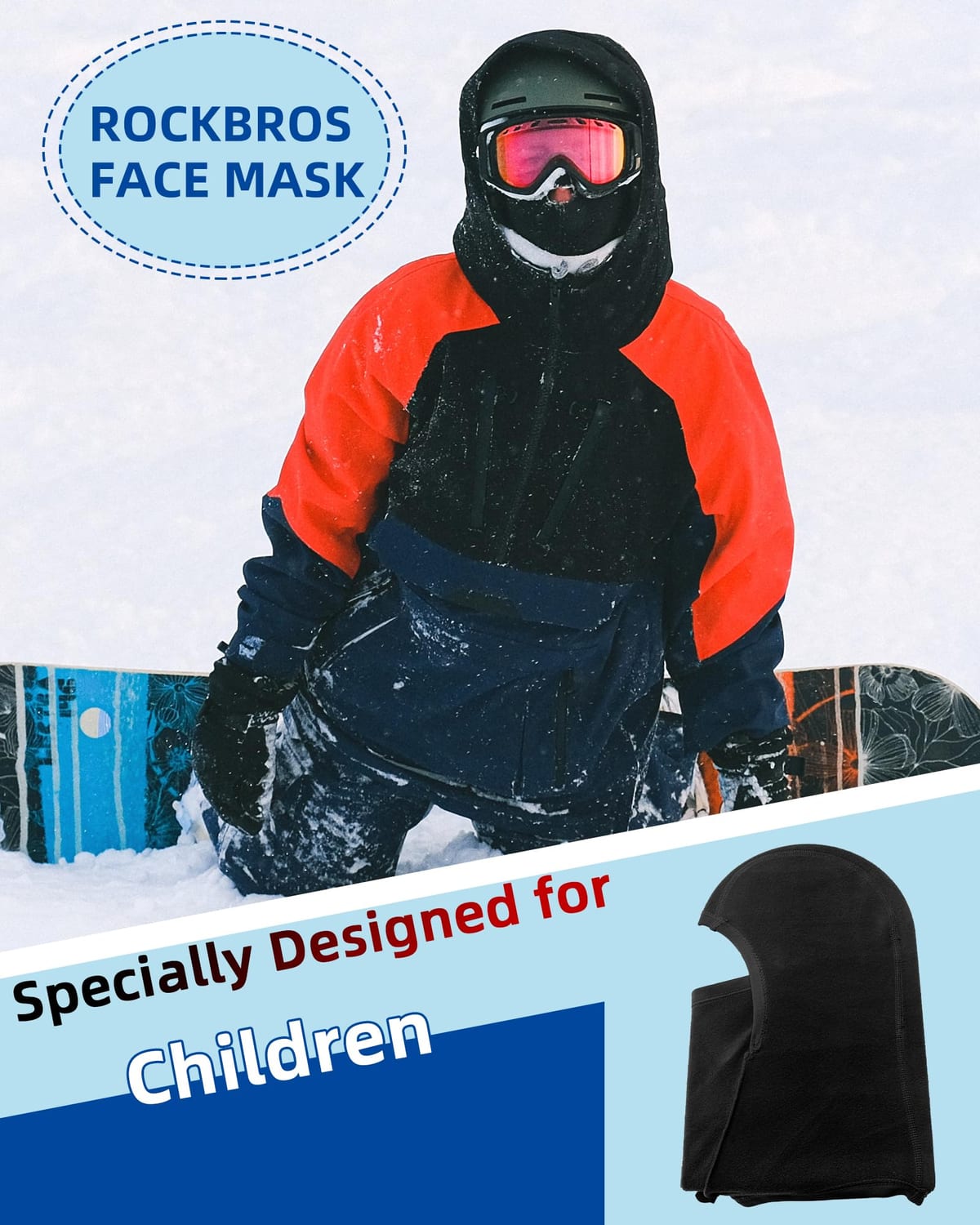 ROCKBROS Windproof Winter Balaclava Ski Mask for Kids - Image 5