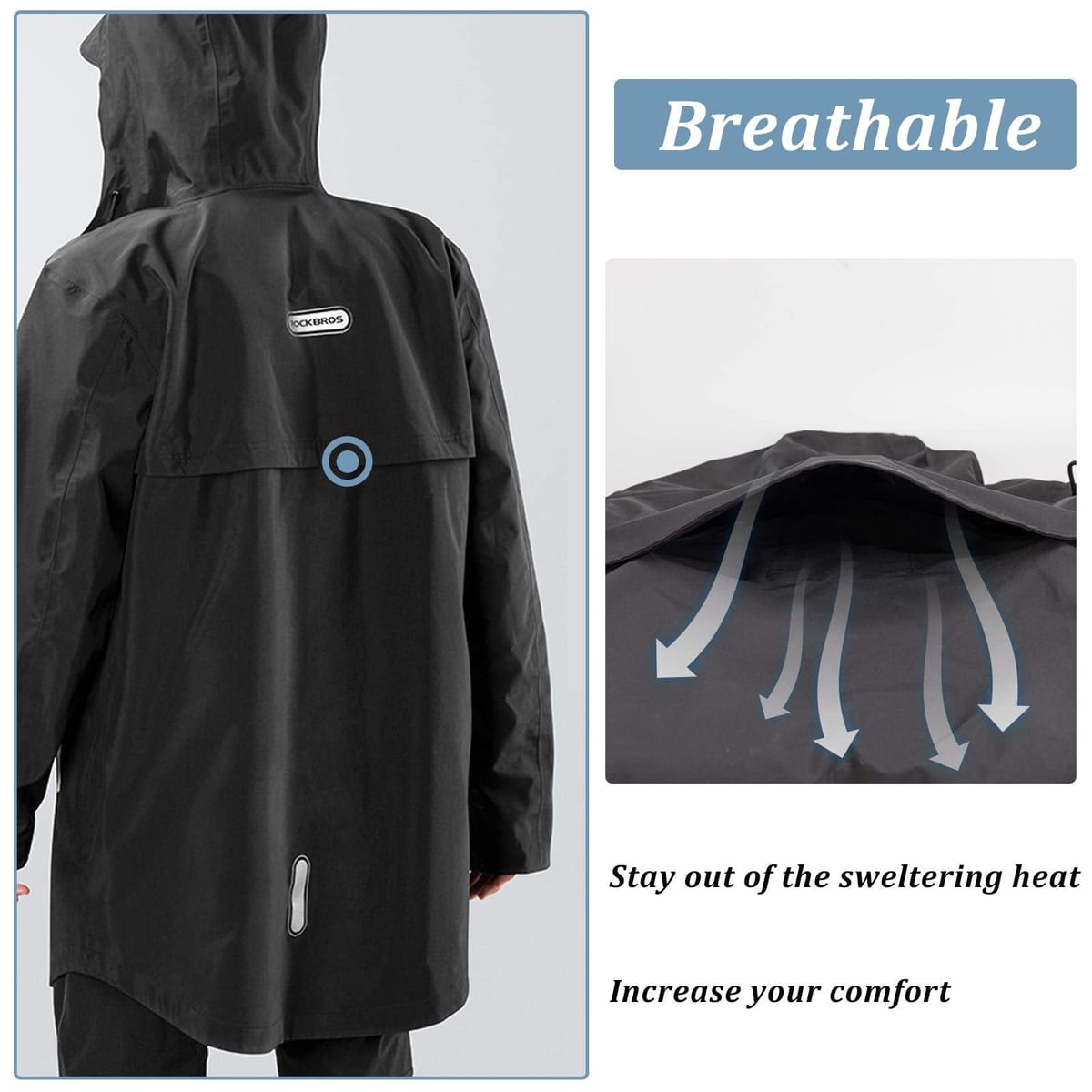 Waterproof Raincoat & Overtrousers for Men Women with Reflective - Image 3
