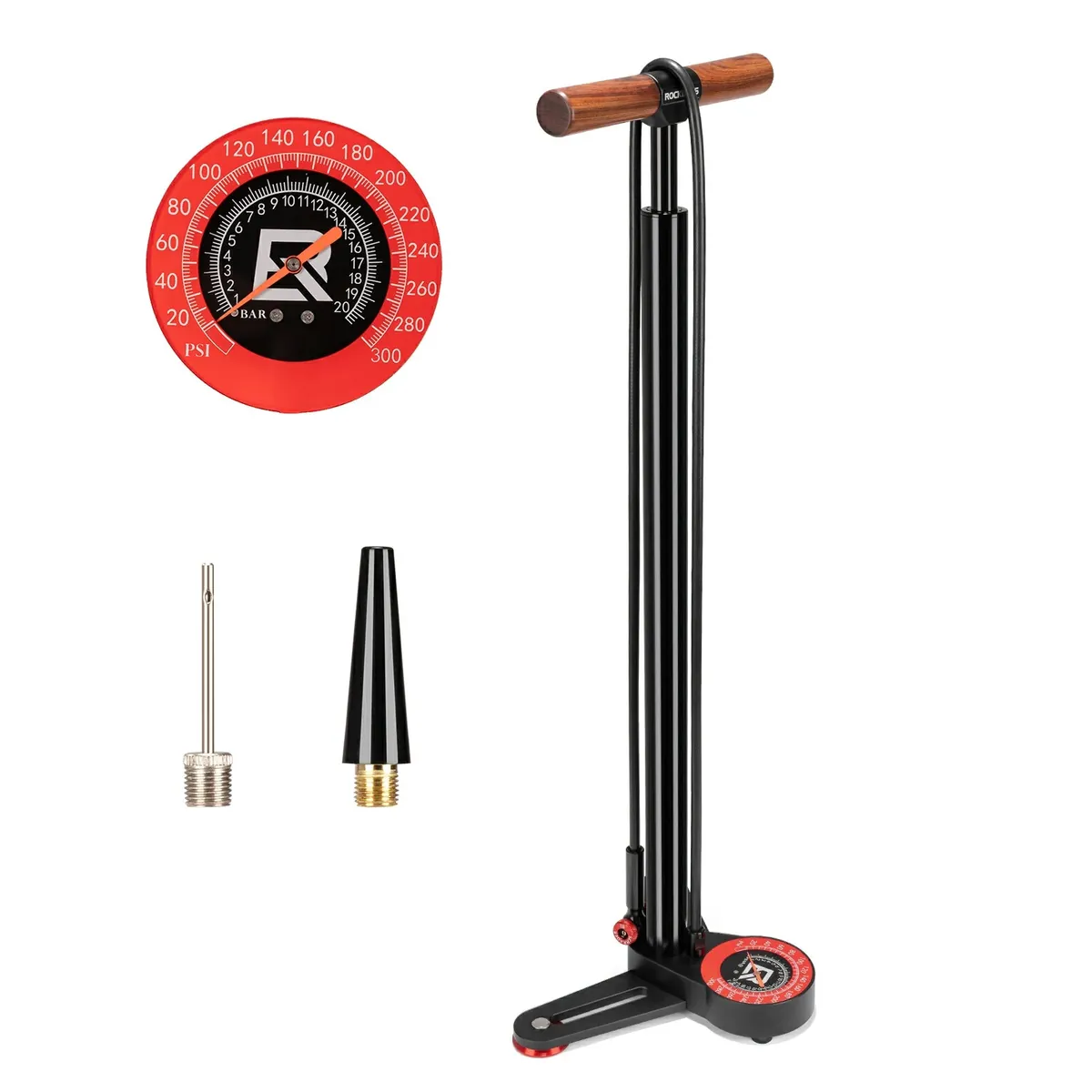 ROCKBROS 240PSI Classic Floor Drive 3.5 High Pressure Bicycle Floor Pump with Accurate 3.5" Analog Gauge - Image 2