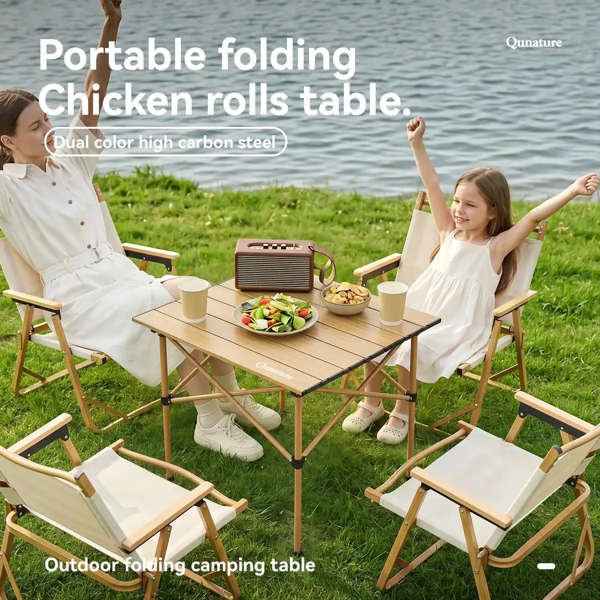 Thickened Steel Portable Folding Table - Image 3