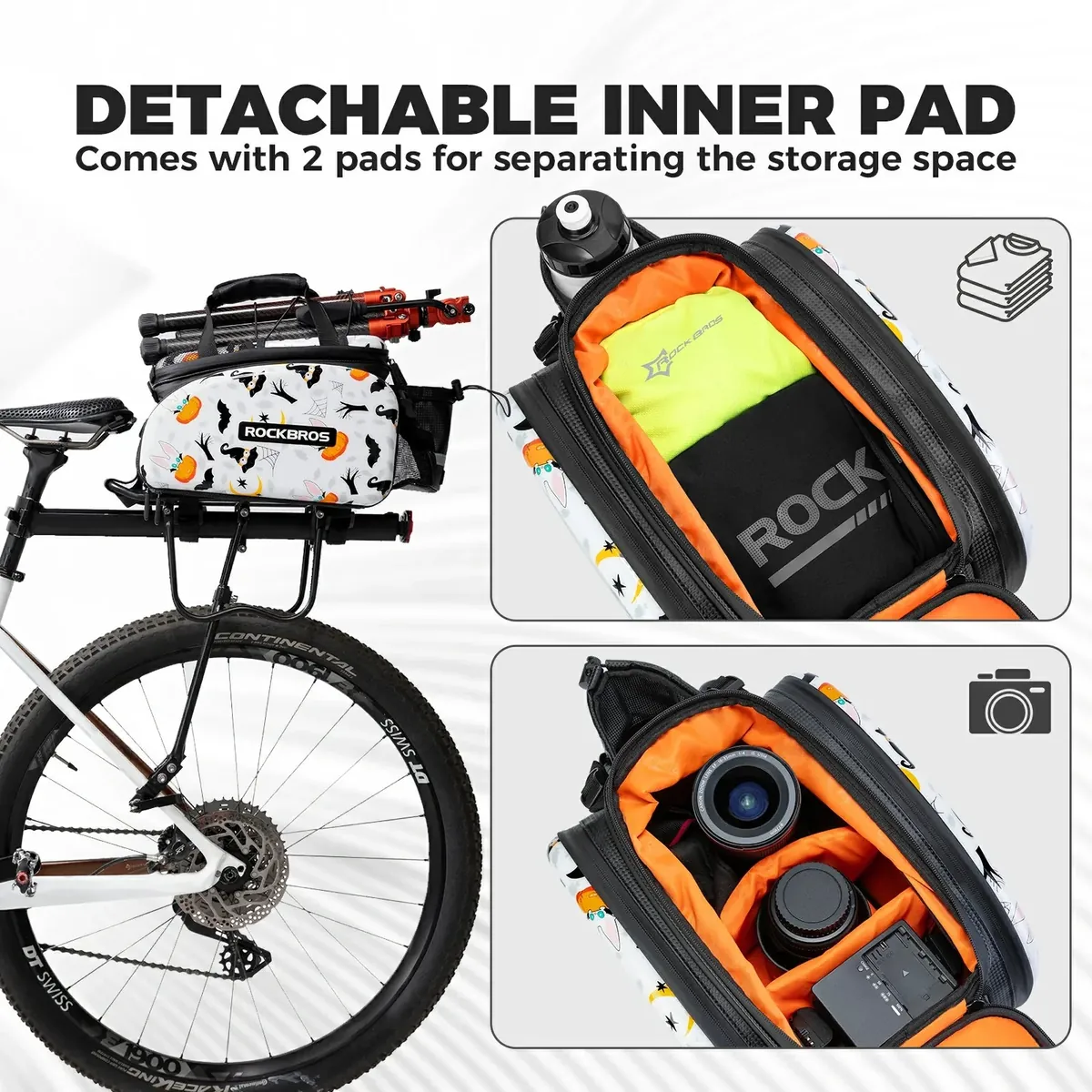 Bike Pannier Bag Double Side Storage with Rain Cover 17L-35L - Image 3