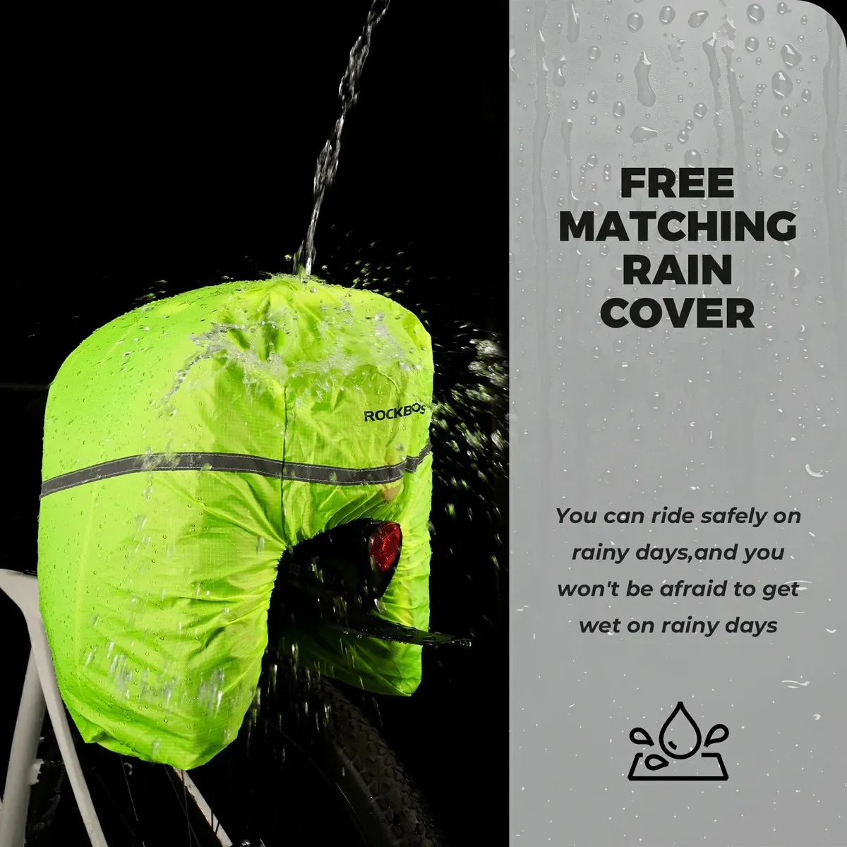 Bike Pannier Bag Double Side Storage with Rain Cover 17L-35L - Image 5