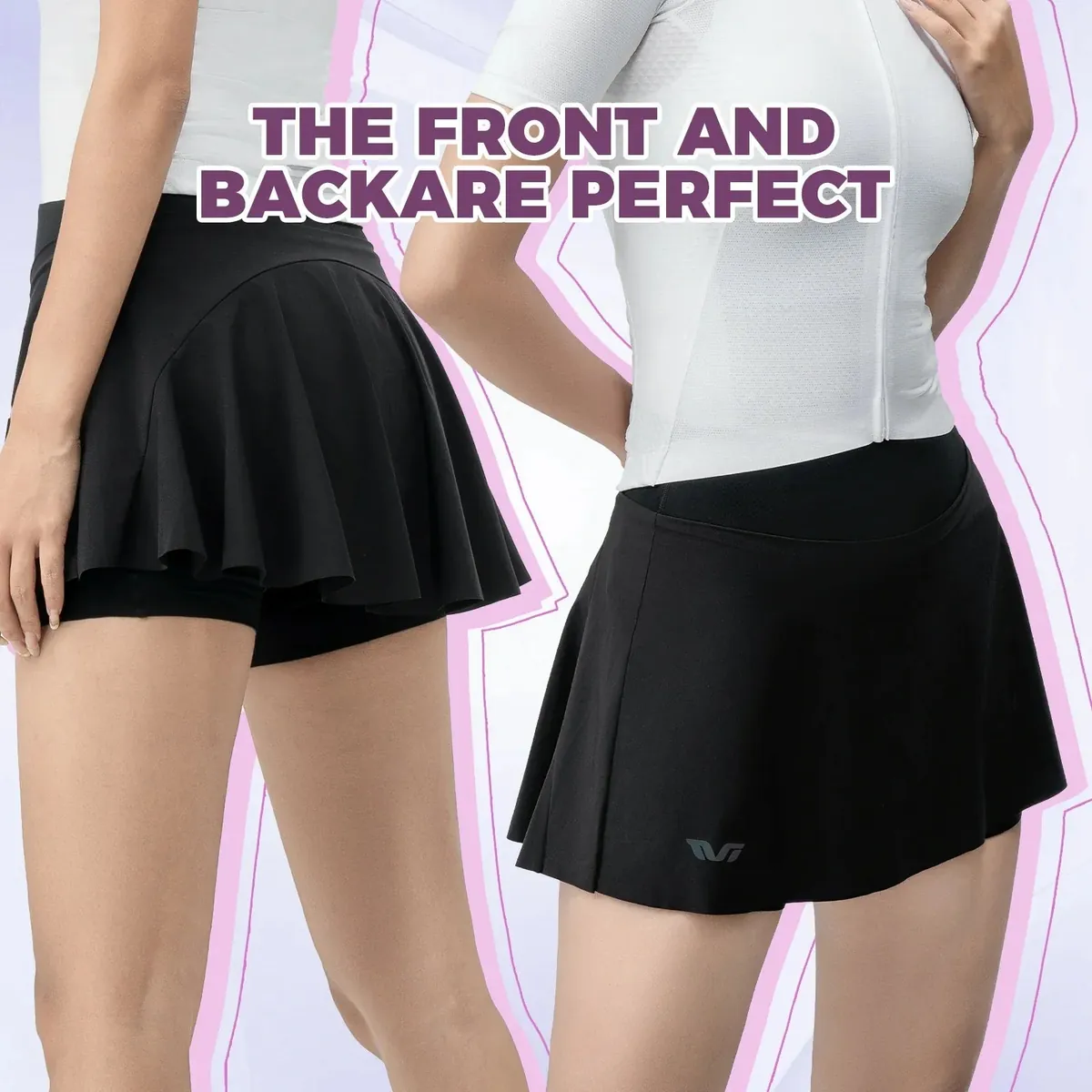 TVI Women's Bike Skort High Waist Breathable for 68°F–95°F - Image 3