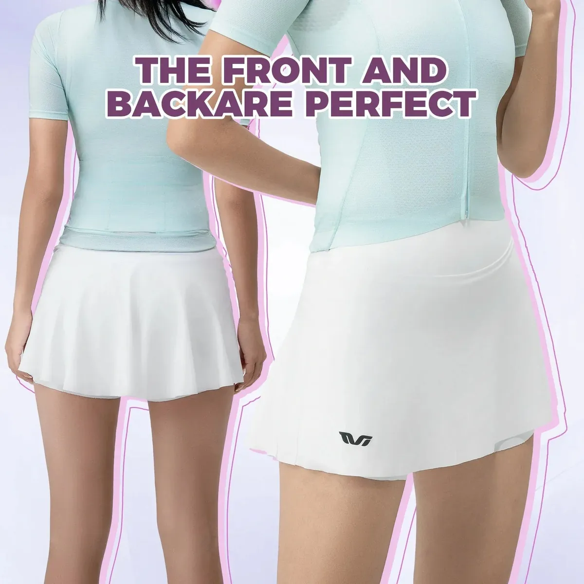 TVI Women's Bike Skort High Waist Breathable for 68°F–95°F - Image 4