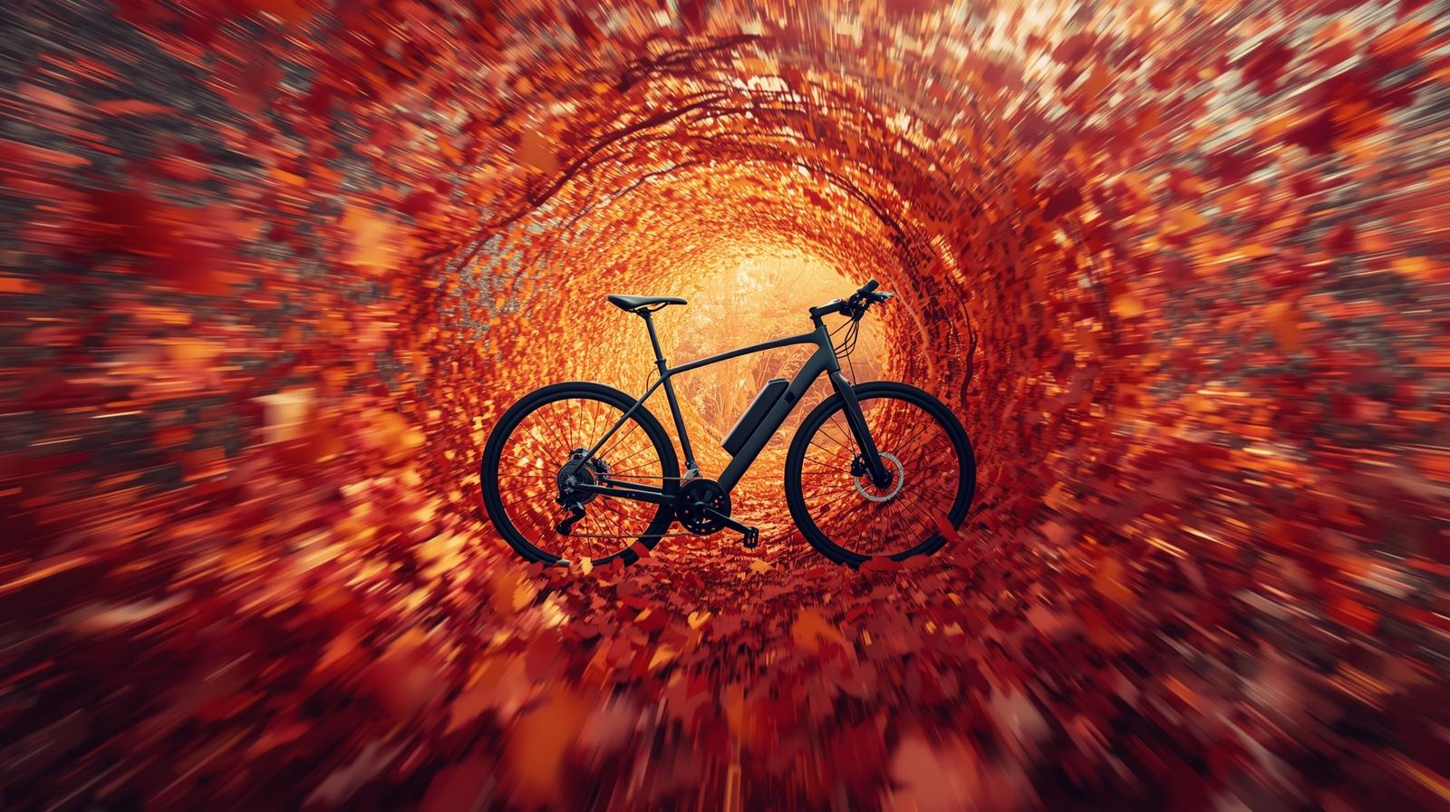 Electric bike in autumn