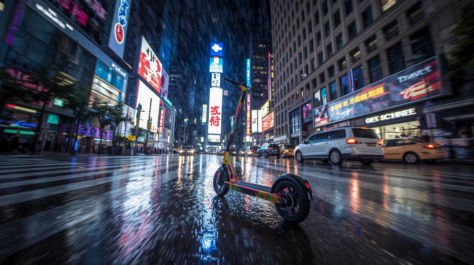 Electric scooter in the city